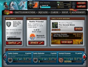 Warstorm Main Screen
